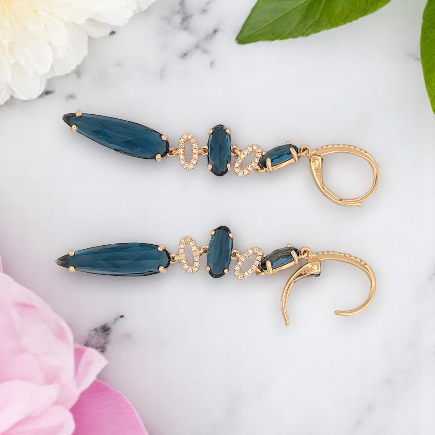 Astraea | 14K Yellow Gold | Topaz and Natural Diamond | Earrings