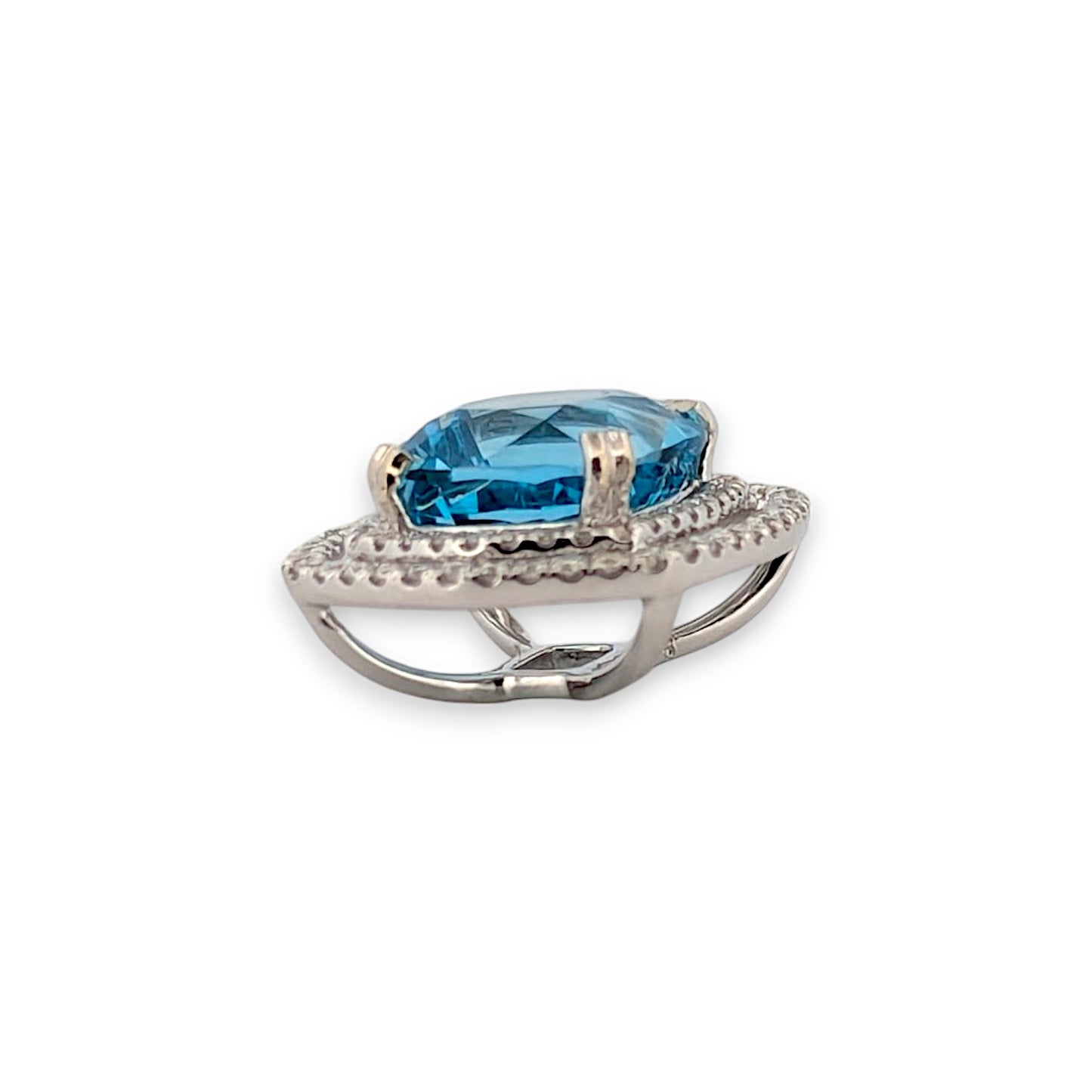 Madrigal | 14k White Gold | Aquamarine and Natural Diamond | Pendant