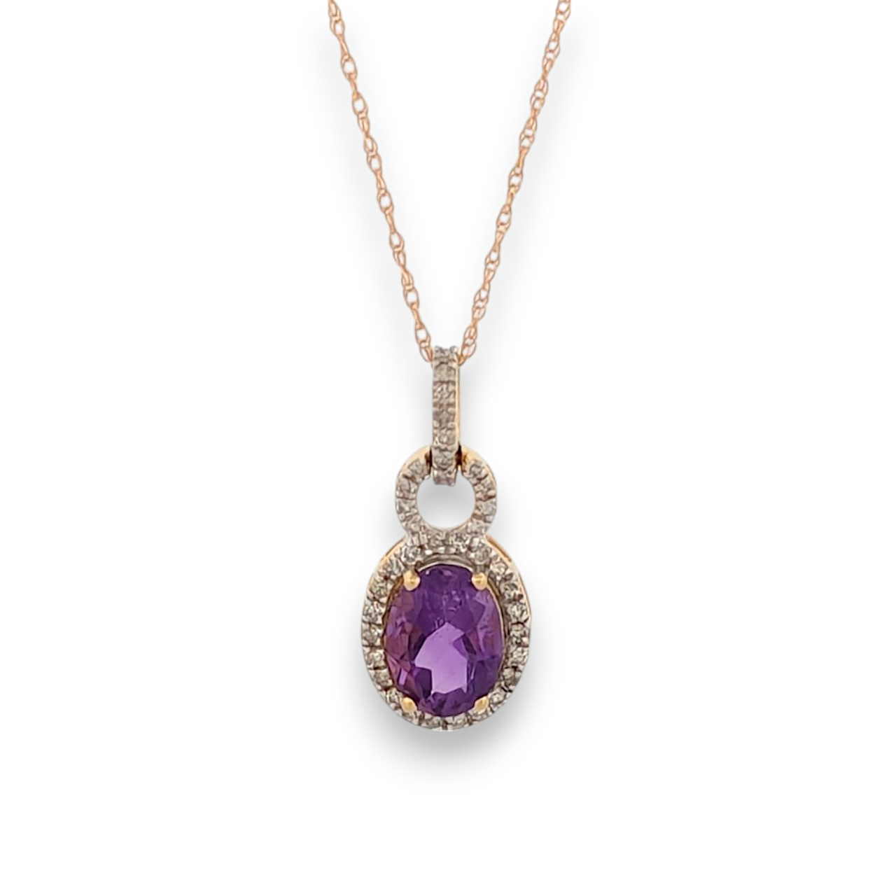 Storm | 10k Yellow Gold | Amethyst and Diamond | Necklace
