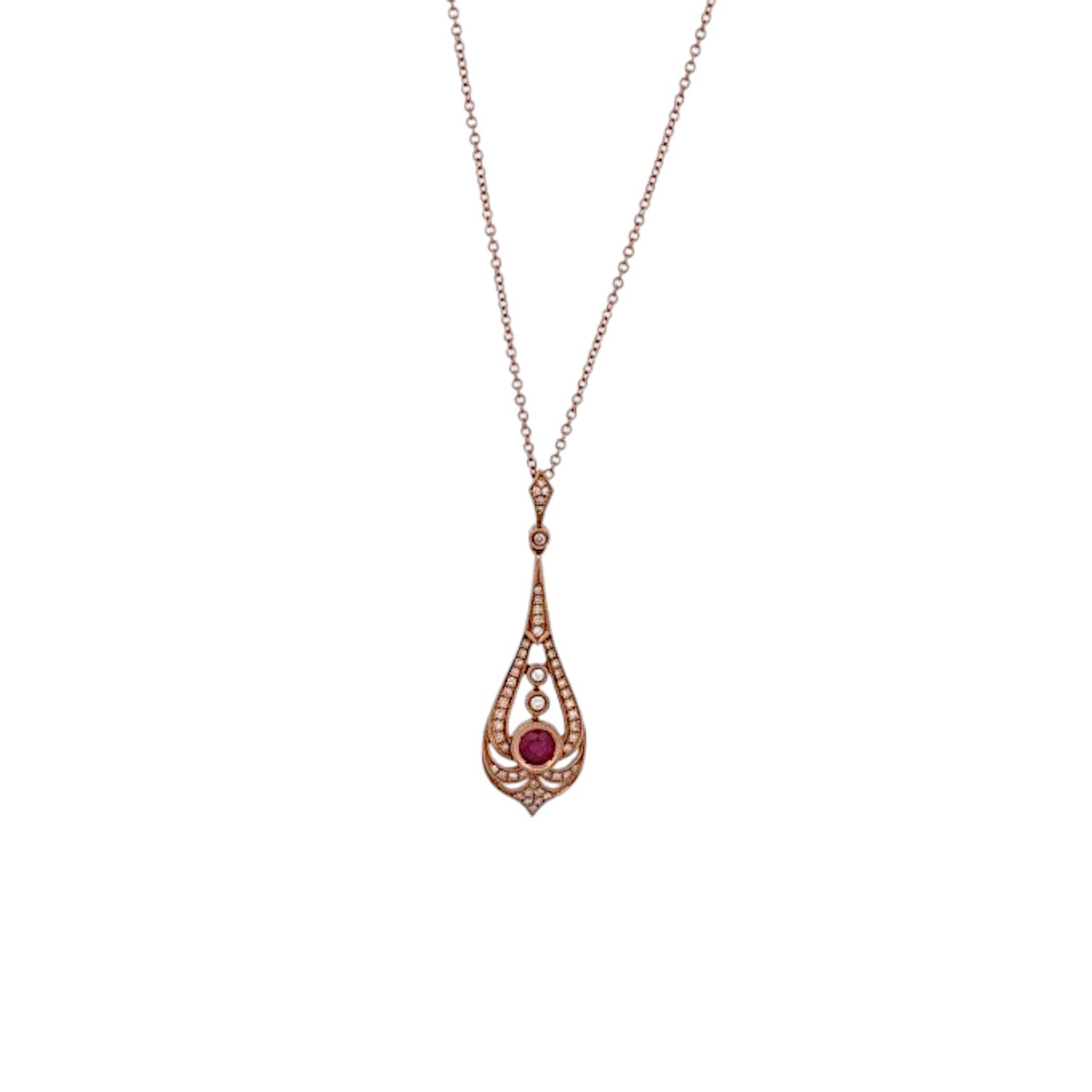 Calypso | 14K Rose Gold | Ruby and Diamond | Necklace