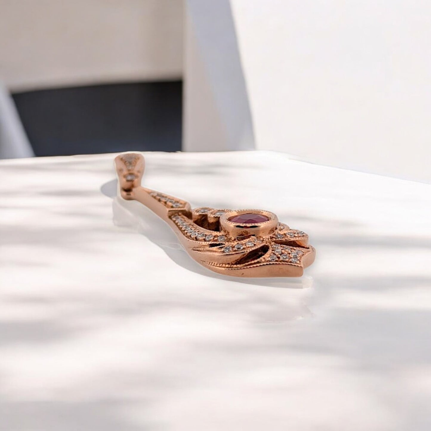 Calypso | 14K Rose Gold | Ruby and Diamond | Necklace