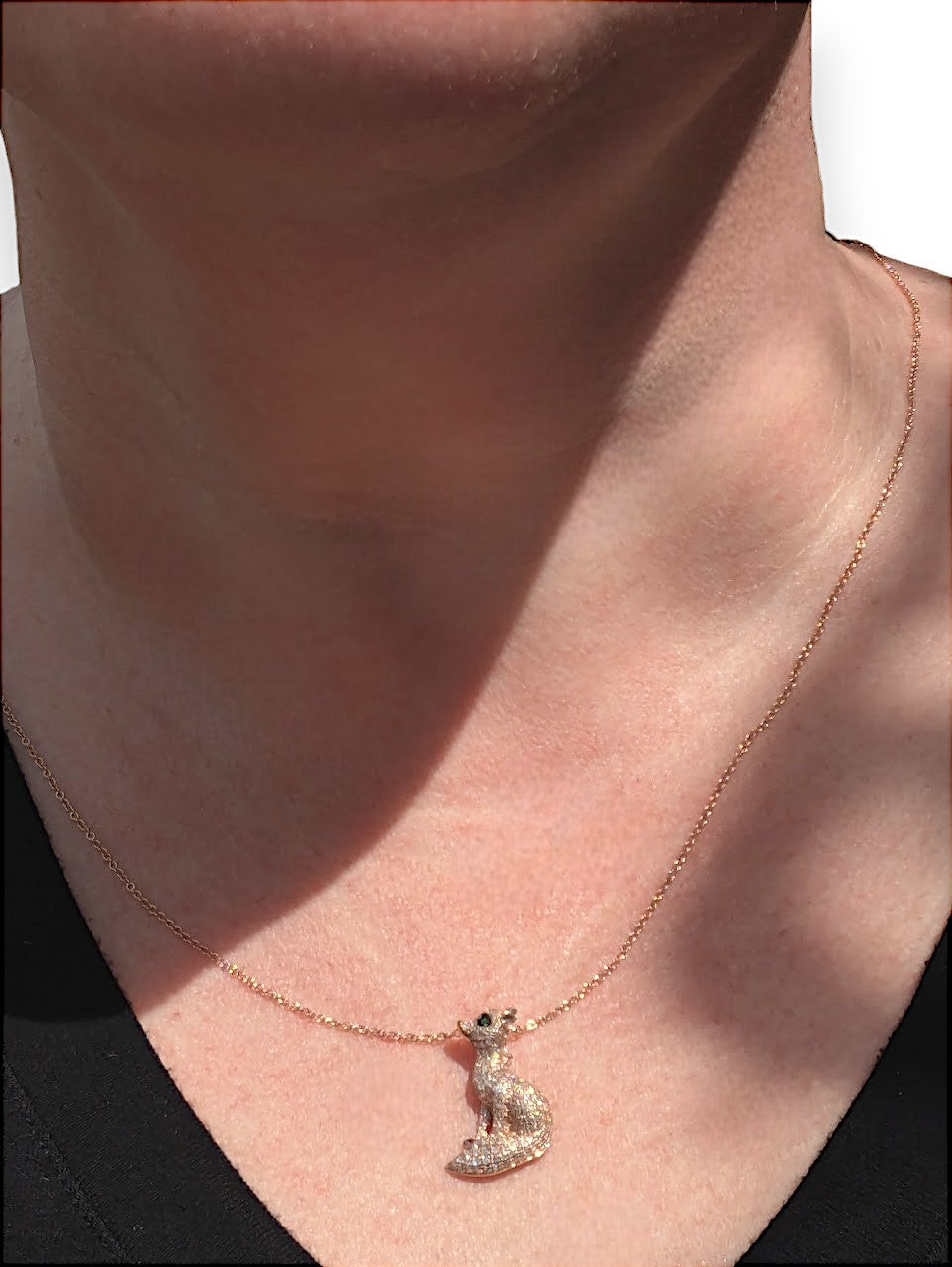 Forest | 14k Rose Gold | Tsavorite and Diamond | Necklace