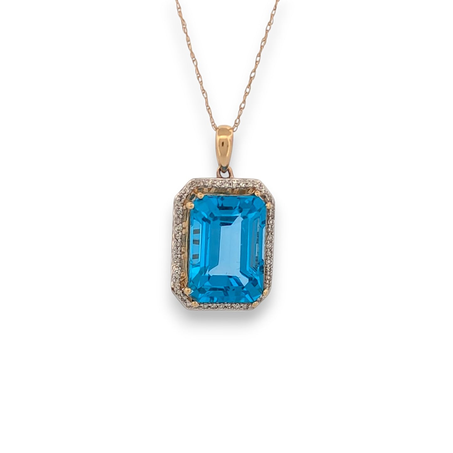 Matilda | 14K Yellow Gold | Topaz and Natural Diamond | Necklace