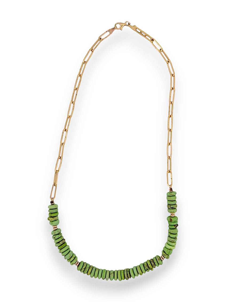 Elara | 14K Yellow Gold | Gaspeite | Necklace