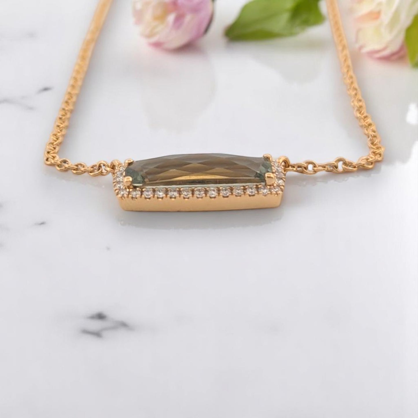 Arianwen | 18K Yellow Gold | Amethyst and Natural Diamond | Necklace