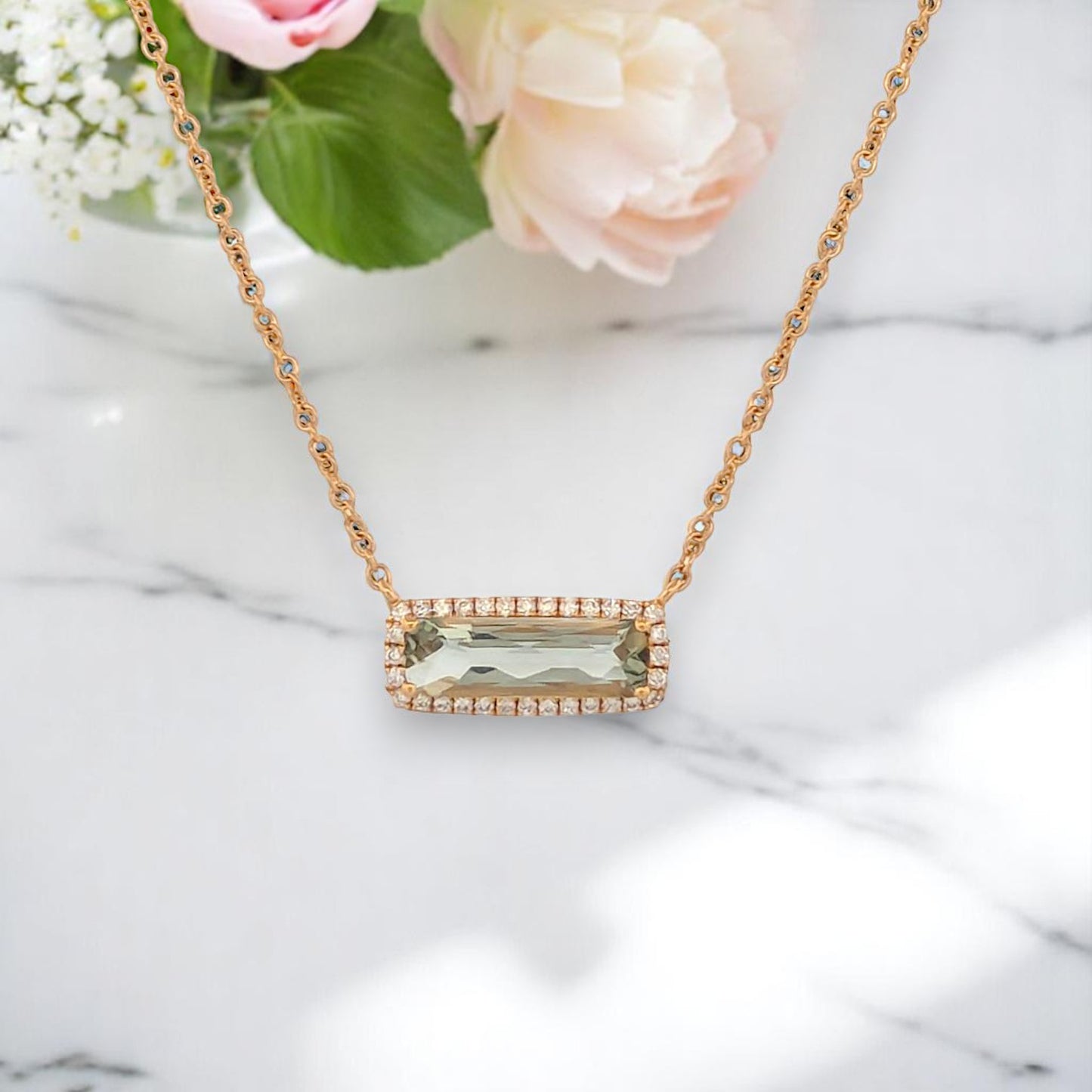 Arianwen | 18K Yellow Gold | Amethyst and Natural Diamond | Necklace