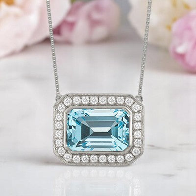 Antigone | 18K White Gold | Topaz and Natural Diamond | Necklace