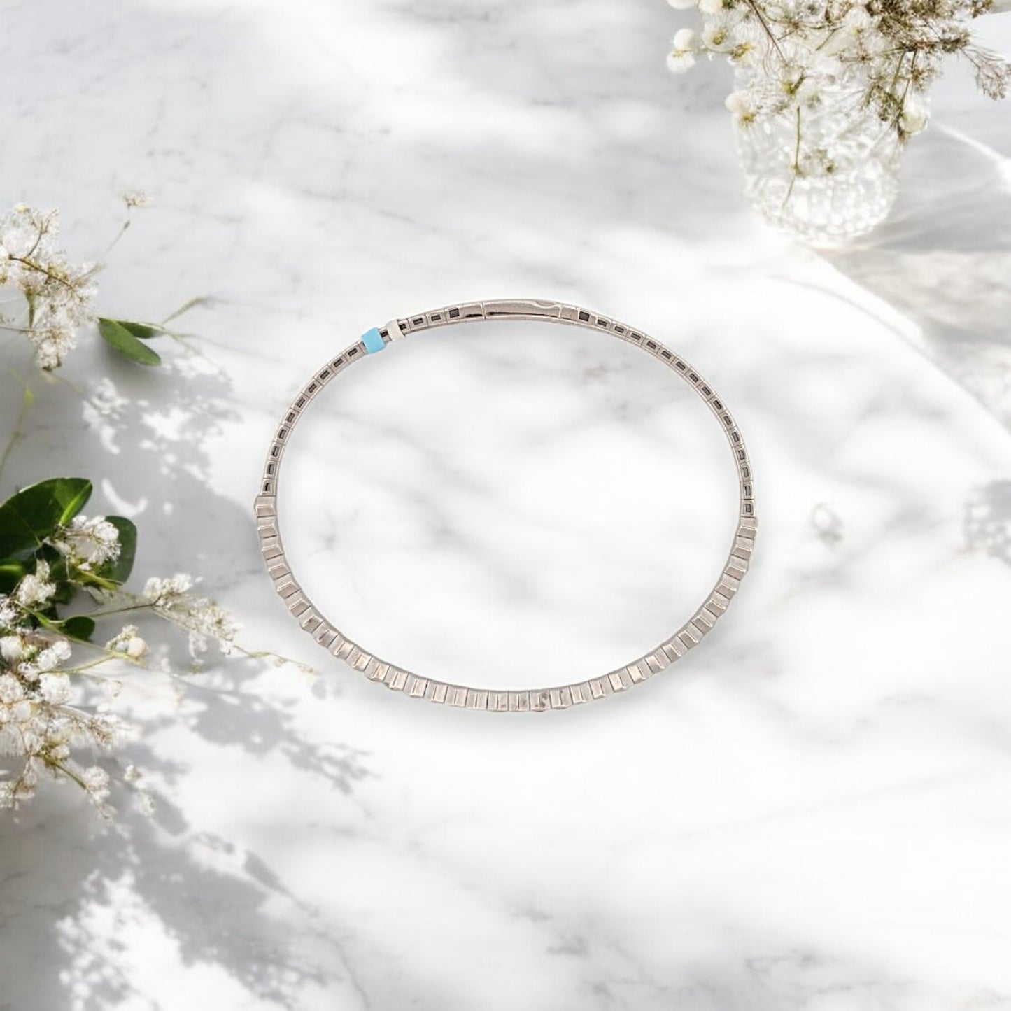 Fianna | 14K White Gold | Emerald and Natural Diamond | Bracelet