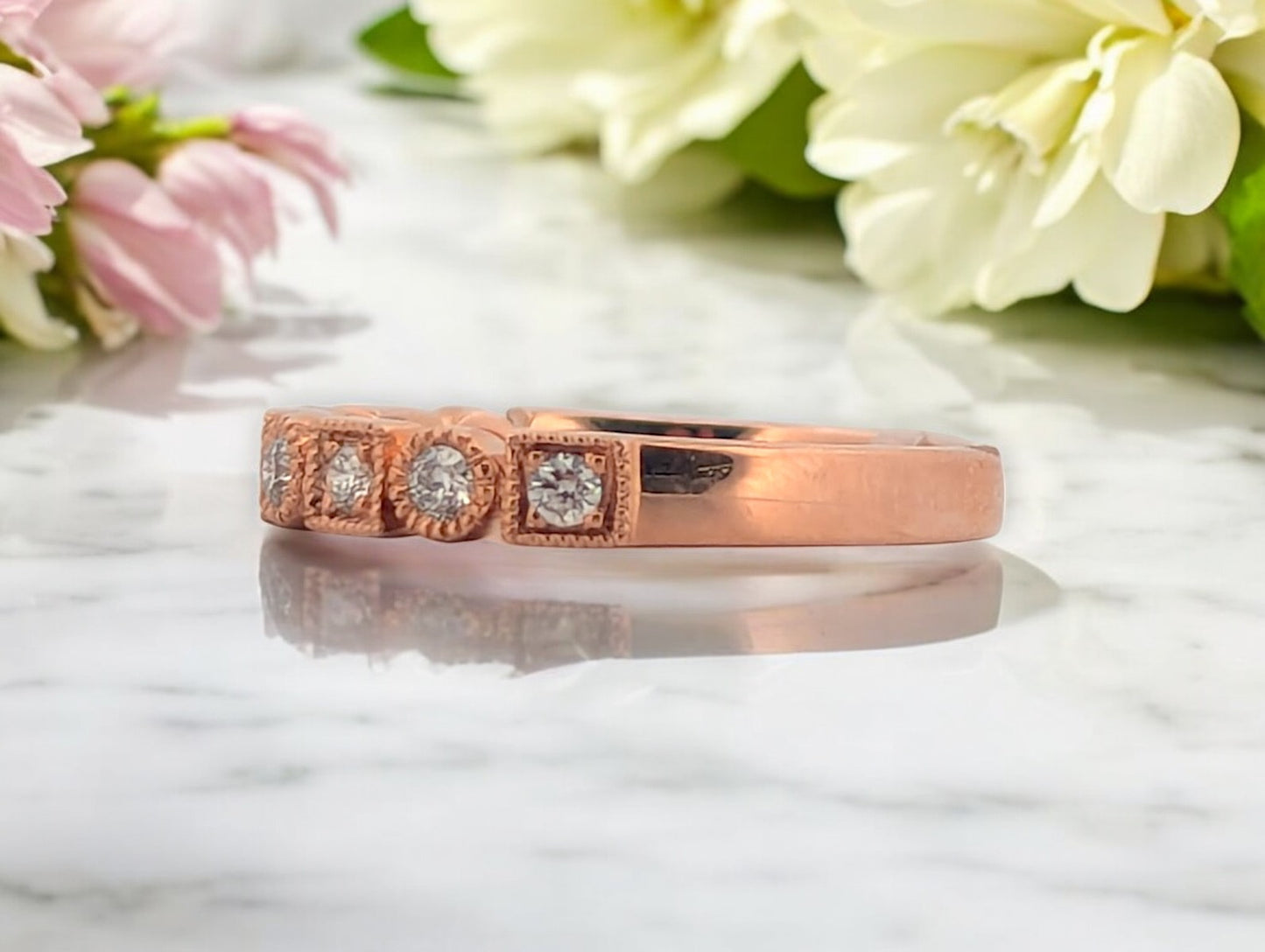 Lucinda | 10K Rose Gold | Natural Diamond | Ring