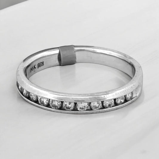 Gina | 10k White Gold Ring with Channel-Set Natural Diamonds, .25 CTW