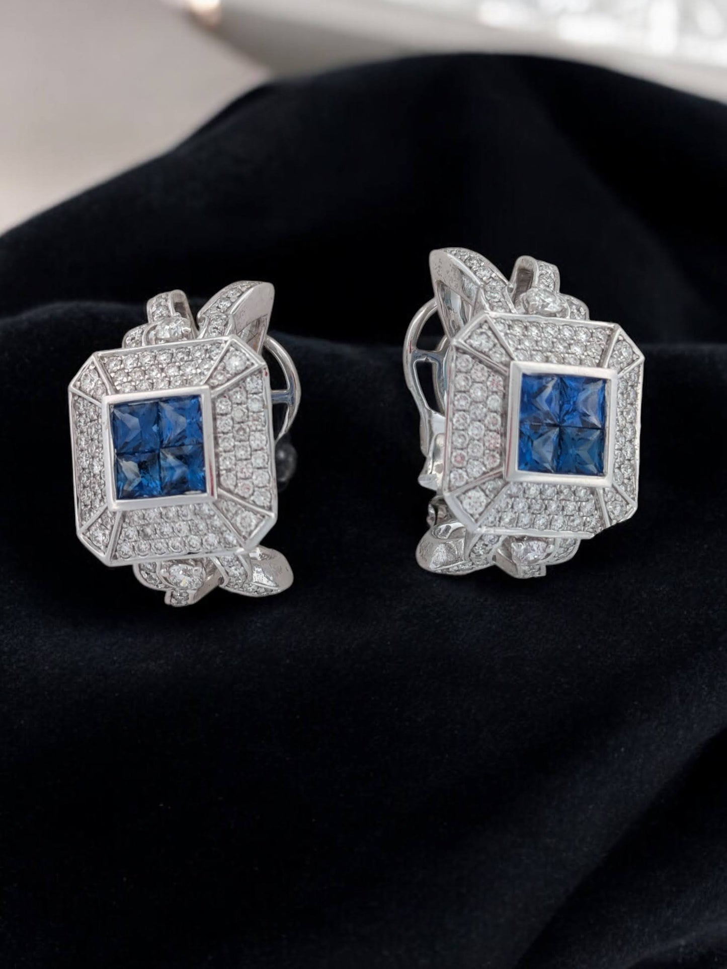 Meredith | 18k White Gold Earrings with Secure Omega Backs