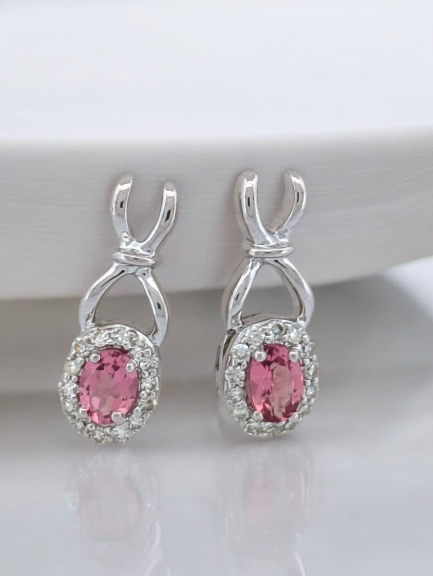 Simone | 10K White Gold | Tourmaline and Natural Diamond | Earrings
