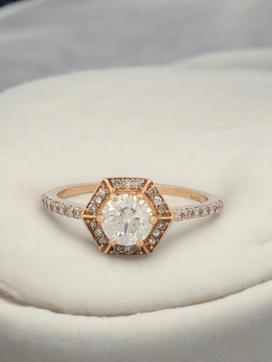 Samantha | 14K Yellow Gold Engagement Ring with 0.76 CTW Diamonds, Size 7.25