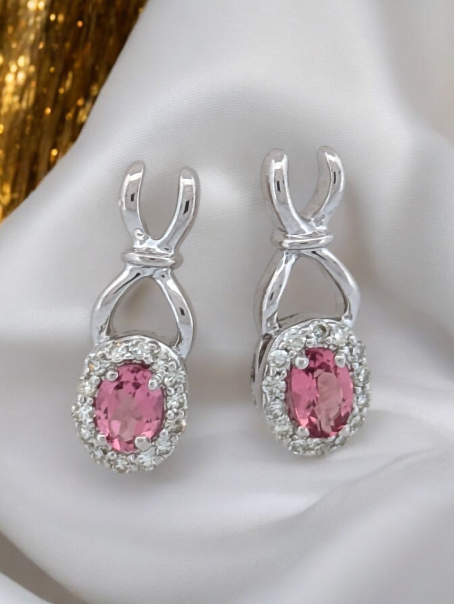Simone | 10K White Gold | Tourmaline and Natural Diamond | Earrings