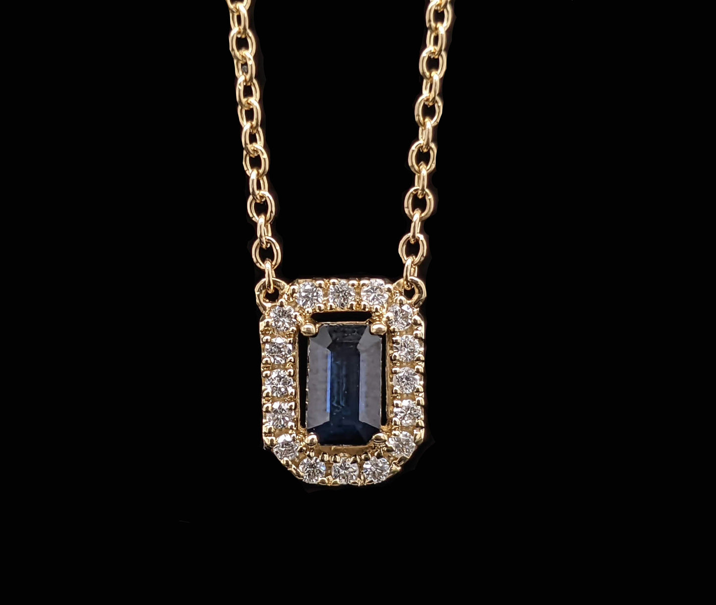 Lola - 14k Yellow Gold, Sapphire, and Diamond Necklace