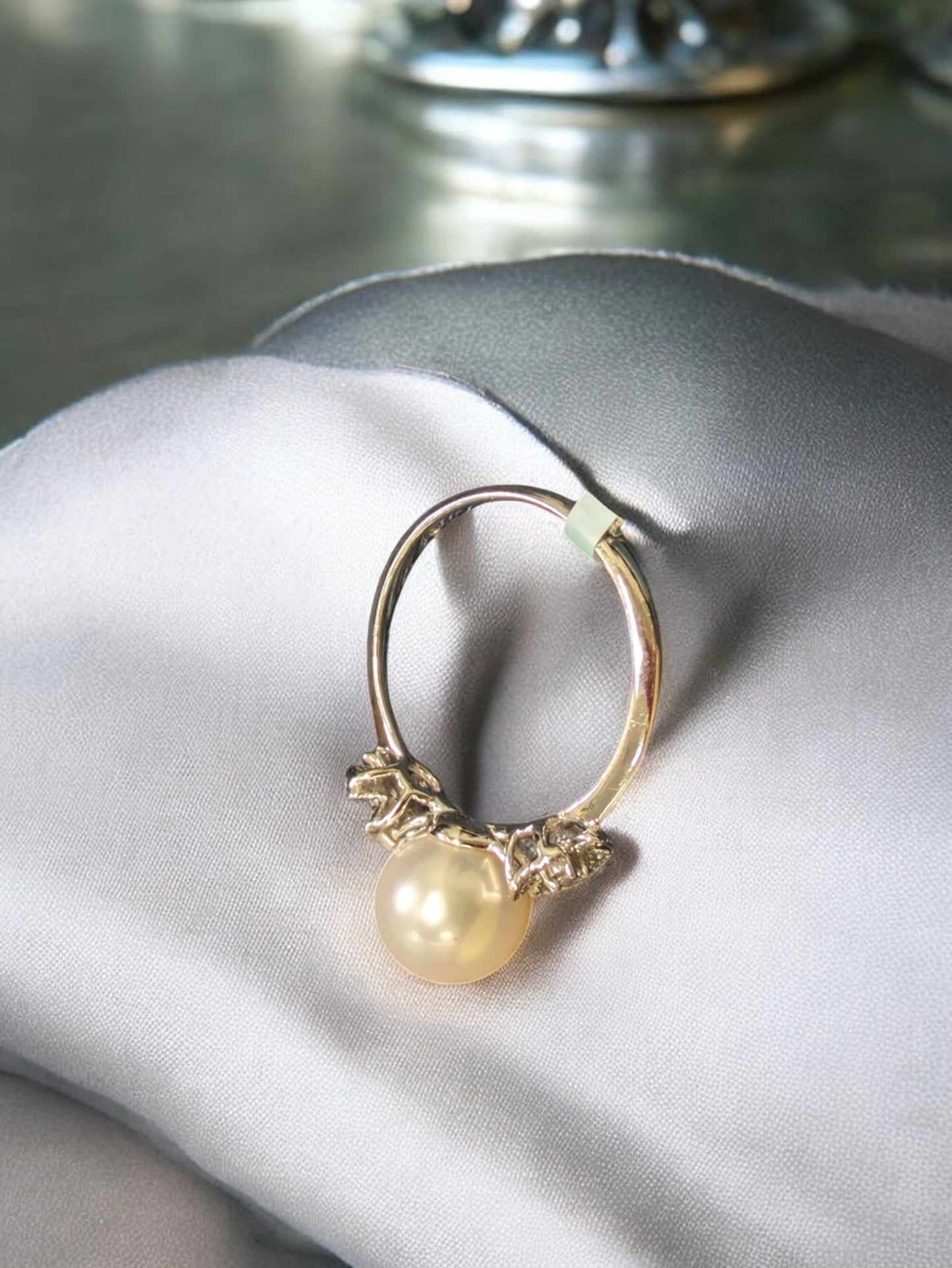 Jasmine | 14k White Gold Pearl Ring | Size 7