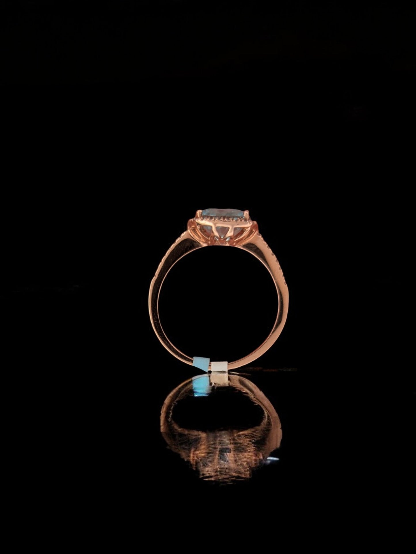 Naomi | 14k Rose Gold Ring with 1.85 Ct Cushion Cut Aquamarine & .18 Ct Diamond Halo - Elegant Fine Jewelry Gift