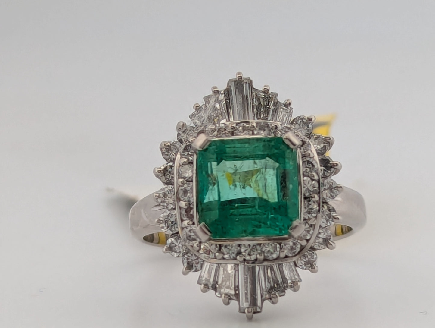 Thekla | Platinum | Emerald and Natural Diamond | Ring