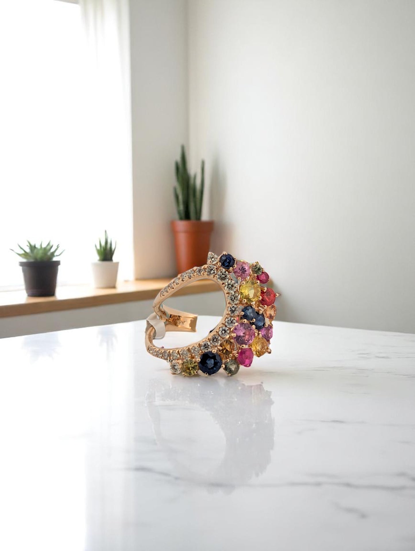 Palmer | 14k Yellow Gold | Sapphire and Natural Diamond | Ring