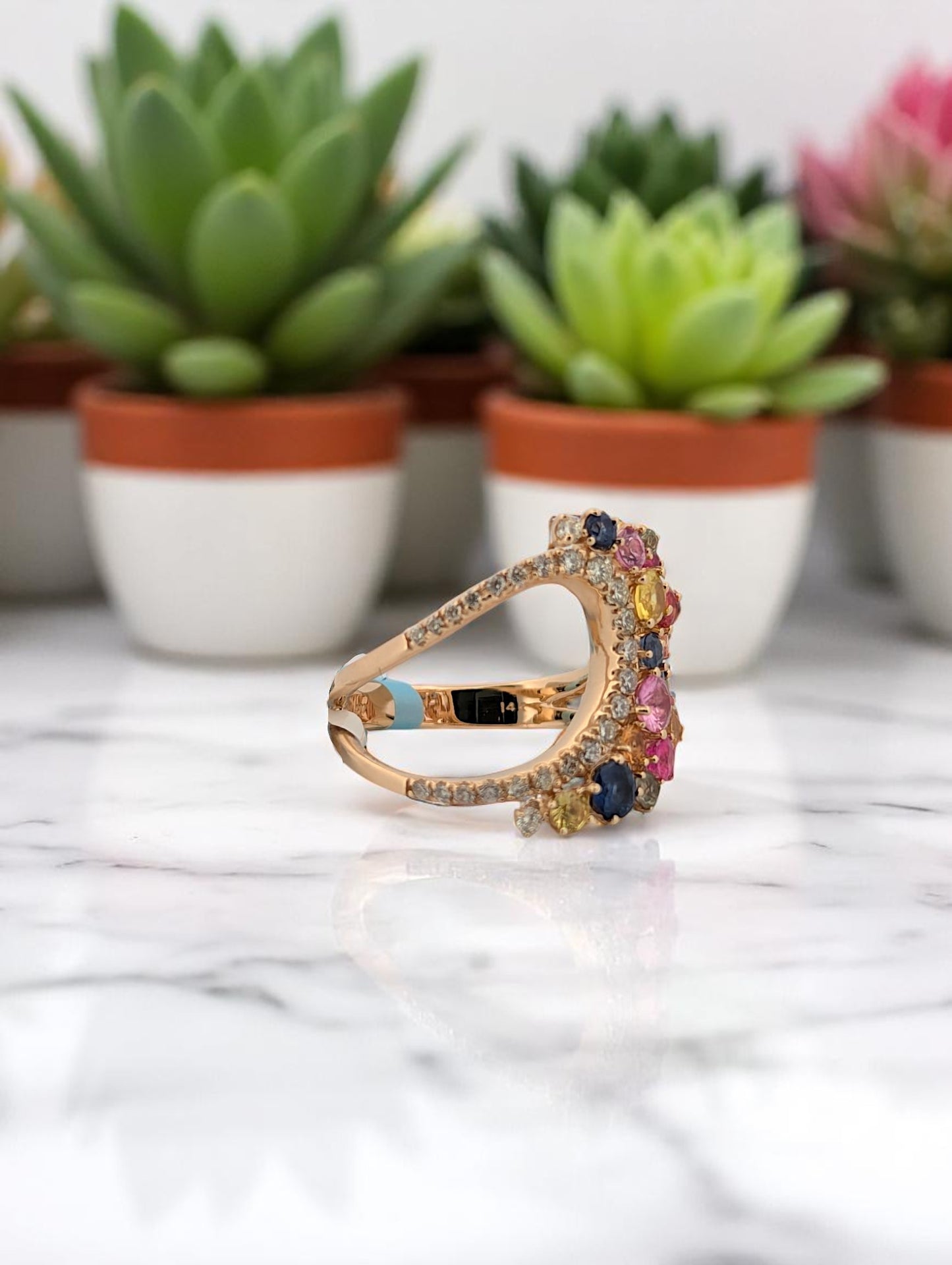 Palmer | 14k Yellow Gold | Sapphire and Natural Diamond | Ring