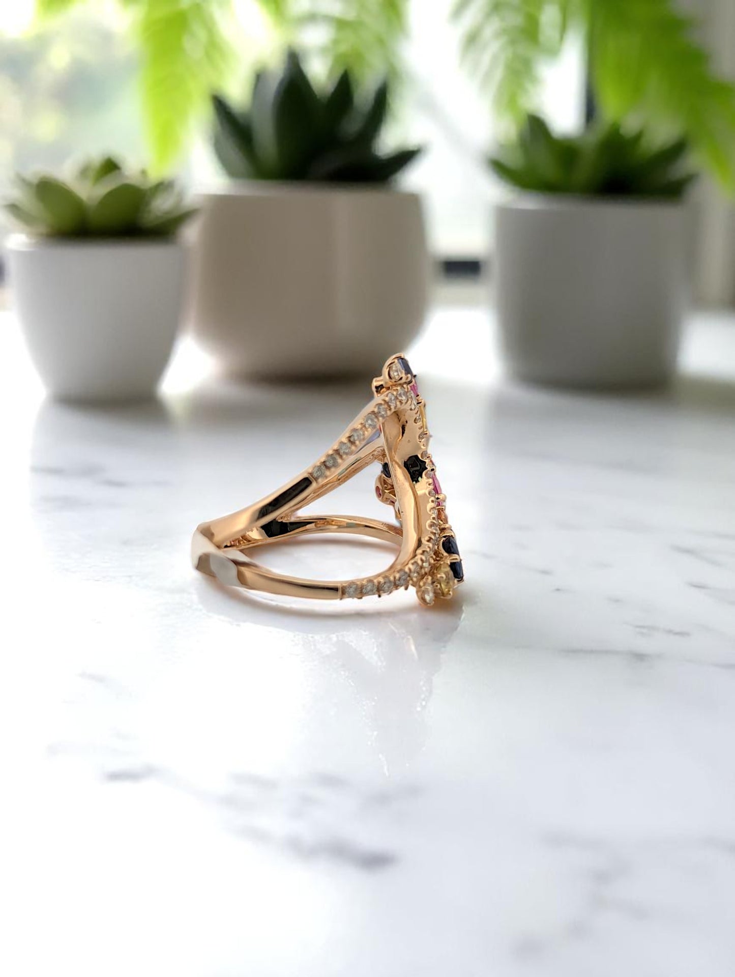 Palmer | 14k Yellow Gold | Sapphire and Natural Diamond | Ring