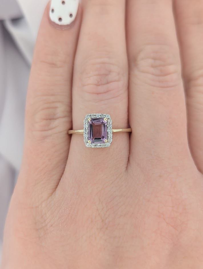 Brooke | 10k Yellow Gold | Amethyst | Diamond | Ring