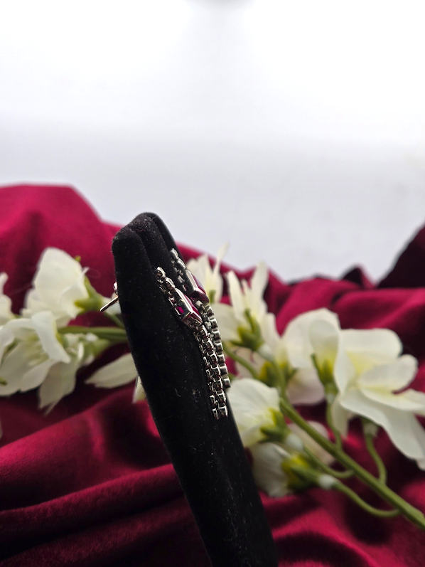 Perry | 14k White Gold | Ruby & Diamond | Earrings