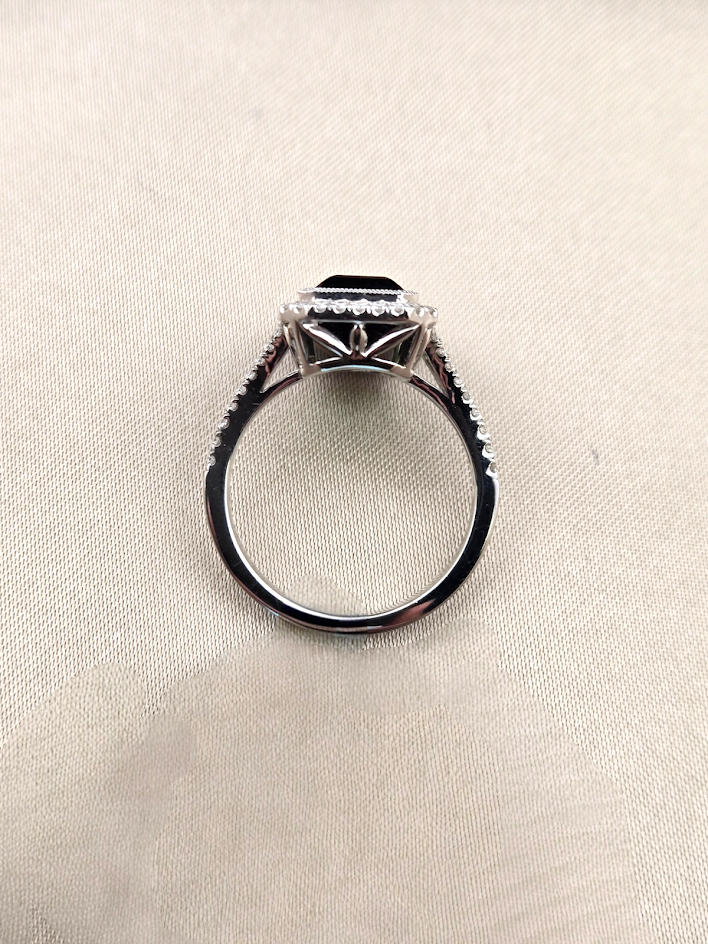 Marah | 14k White Gold | Green Tourmaline and Diamond | Ring