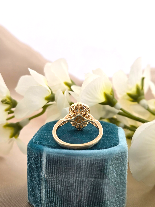 Aveline | 14K Yellow Gold | Opal & Natural Diamond | Ring