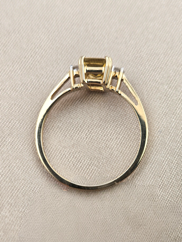 Cindy | 10k Yellow Gold | Citrine and Natural Diamond | Ring