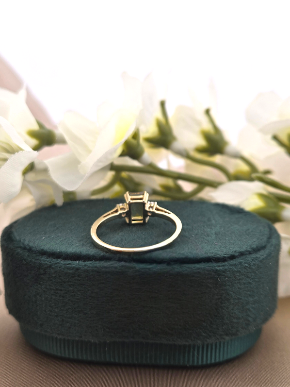 Cindy | 10k Yellow Gold | Citrine and Natural Diamond | Ring