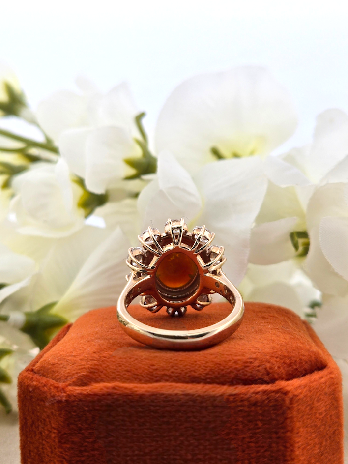 Holly | 14k Yellow Gold | Opal & Lab Diamond | Ring