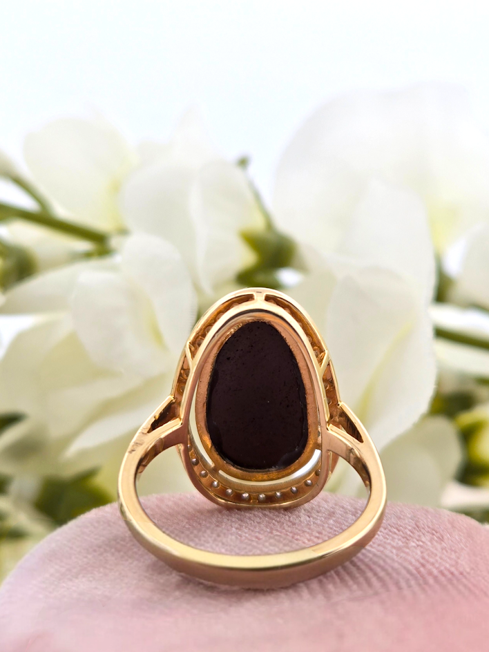 Ariya | 14k Yellow Gold | Opal & Natural Diamond | Ring