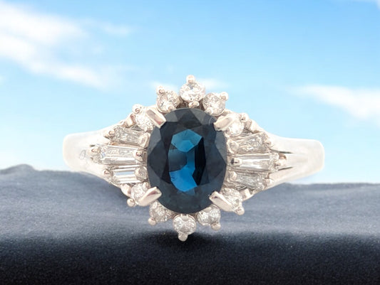 Vesper | Platinum | Sapphire and Natural Diamond | Ring