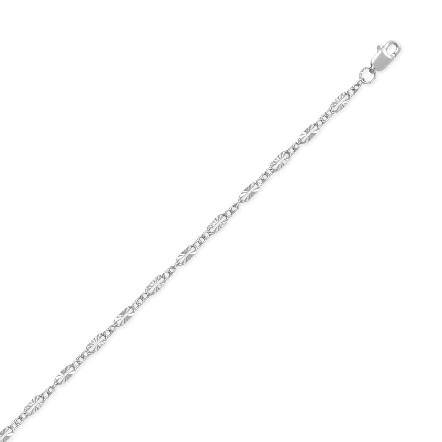 Rhodium Plated Starburst Chain (2.5mm)