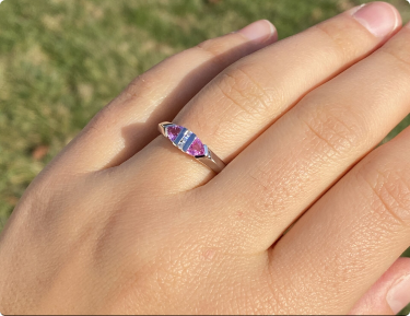 The 112th Avenue: Pink Sapphire and Diamond Ring in White Gold