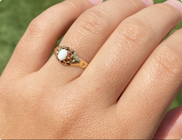 The Drap: Victorian Opal Ring in Yellow Gold