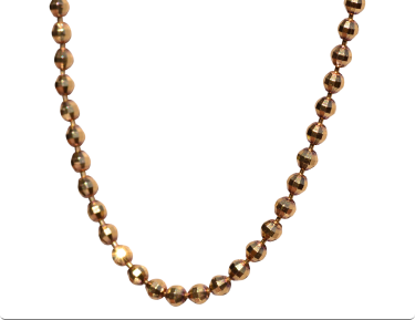 The Amphons: Diamond Cut Beaded Chain in Yellow Gold