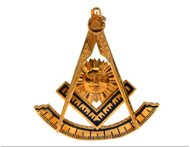 The Mason 32: Outstanding Antique Masonic Compass Pendant with Black Enamel