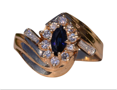 The Osborne Park: Yellow Gold Sapphire and Diamond Designer Ring