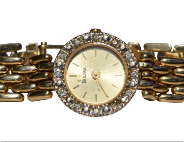 Yellow Gold Ladies Diamond Bulova Watch