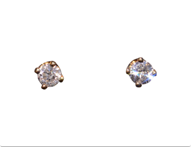 The Cap: Yellow Gold Natural Diamond Studs