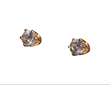 The Siete: Yellow Gold Diamond Stud Earrings