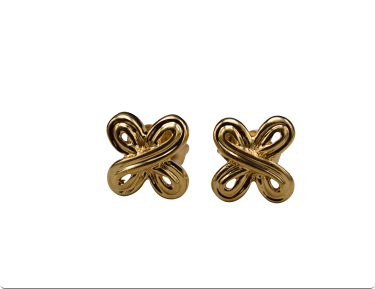 The Placenza: Vintage Signed Yellow Gold X Earrings