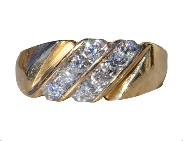 The Colburne: Gentlemen's 14K Yellow Gold Diamond Ring