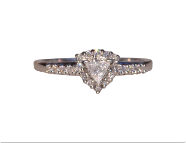 The Tri: White Gold Engagement Ring set with Trilliant Cut Natural Diamond