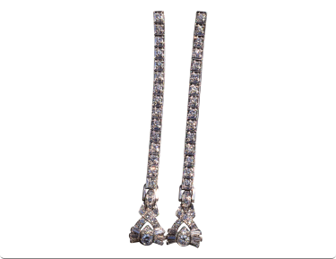 The Monte Carlo: Antique Art Deco Diamond Ear Pendants with Diamonds in Platinum