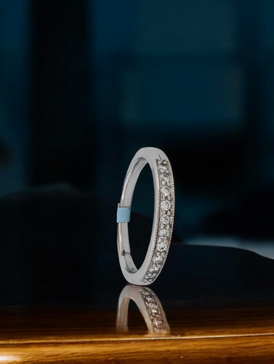 Livia | 10k White Gold Wedding Band With .09 Ctw With Natural Round Diamonds