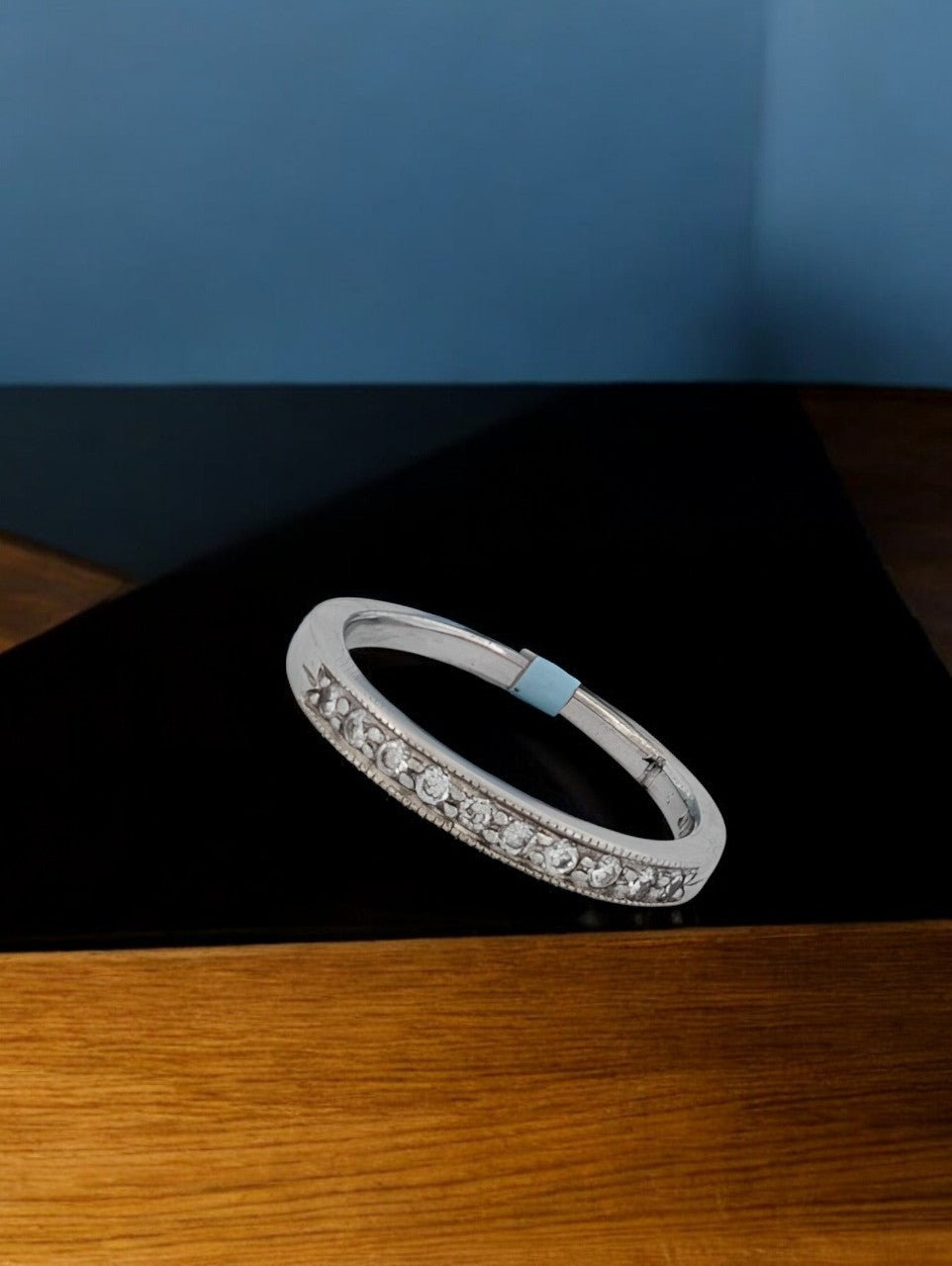 Livia | 10k White Gold Wedding Band With .09 Ctw With Natural Round Diamonds