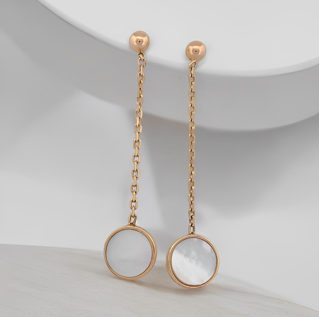 Jolene | 14k Gold Pearl Earrings, Mother-of-Pearl Drop Earrings Gifts for Women